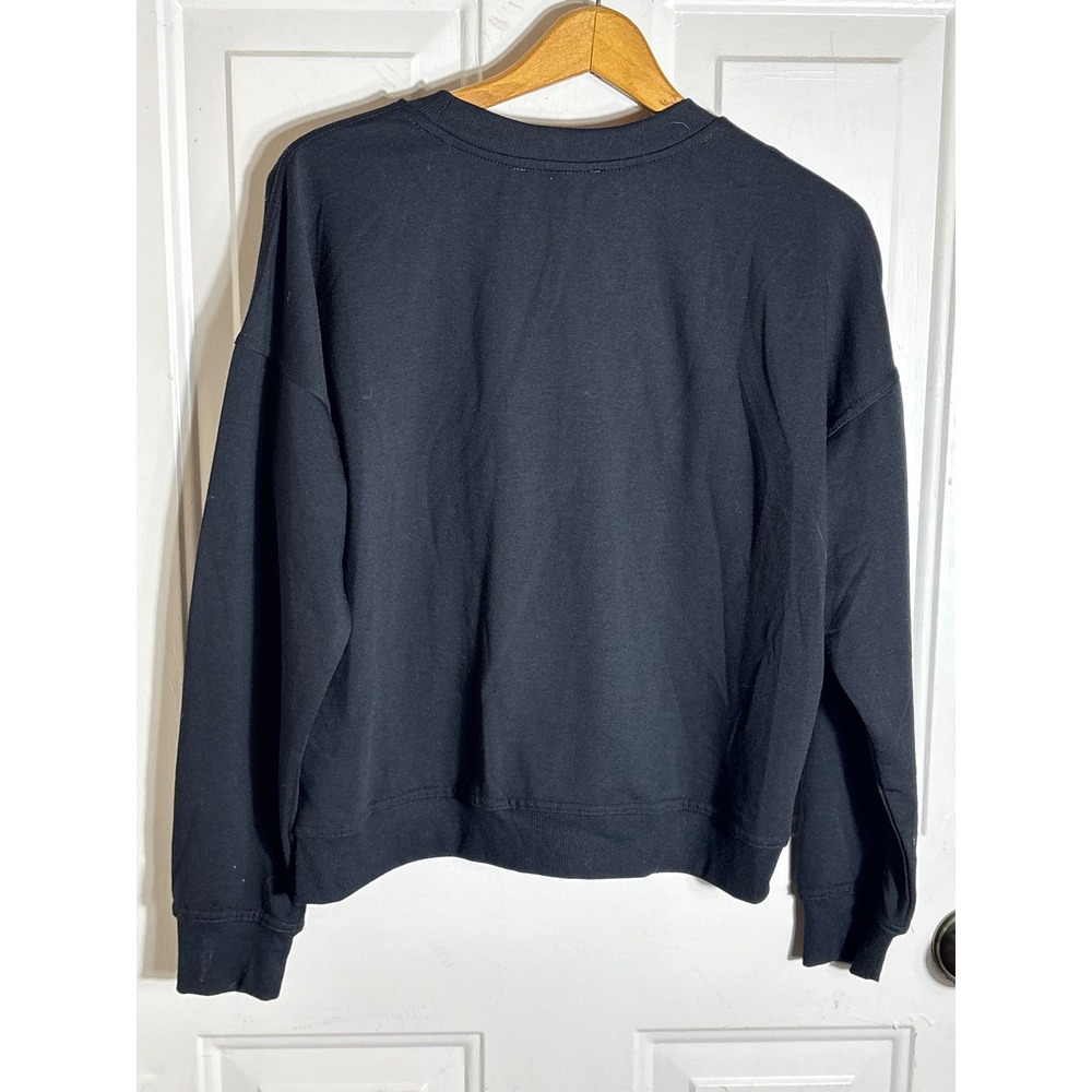 Philosophy Womens Black Gold Sequin Bow Sweatshirt Medium M Lounge Wear - Picture 4 of 5